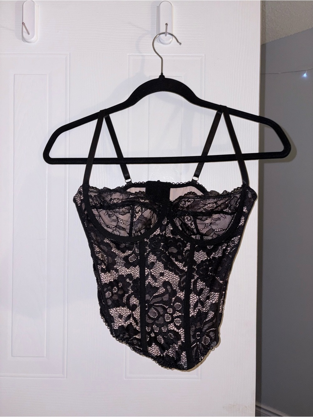 Black Lace Cropped Corset Top